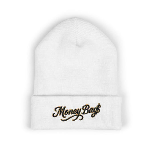 Money Bags Embroidered Beanie - Classic Cuffed Knit Hat