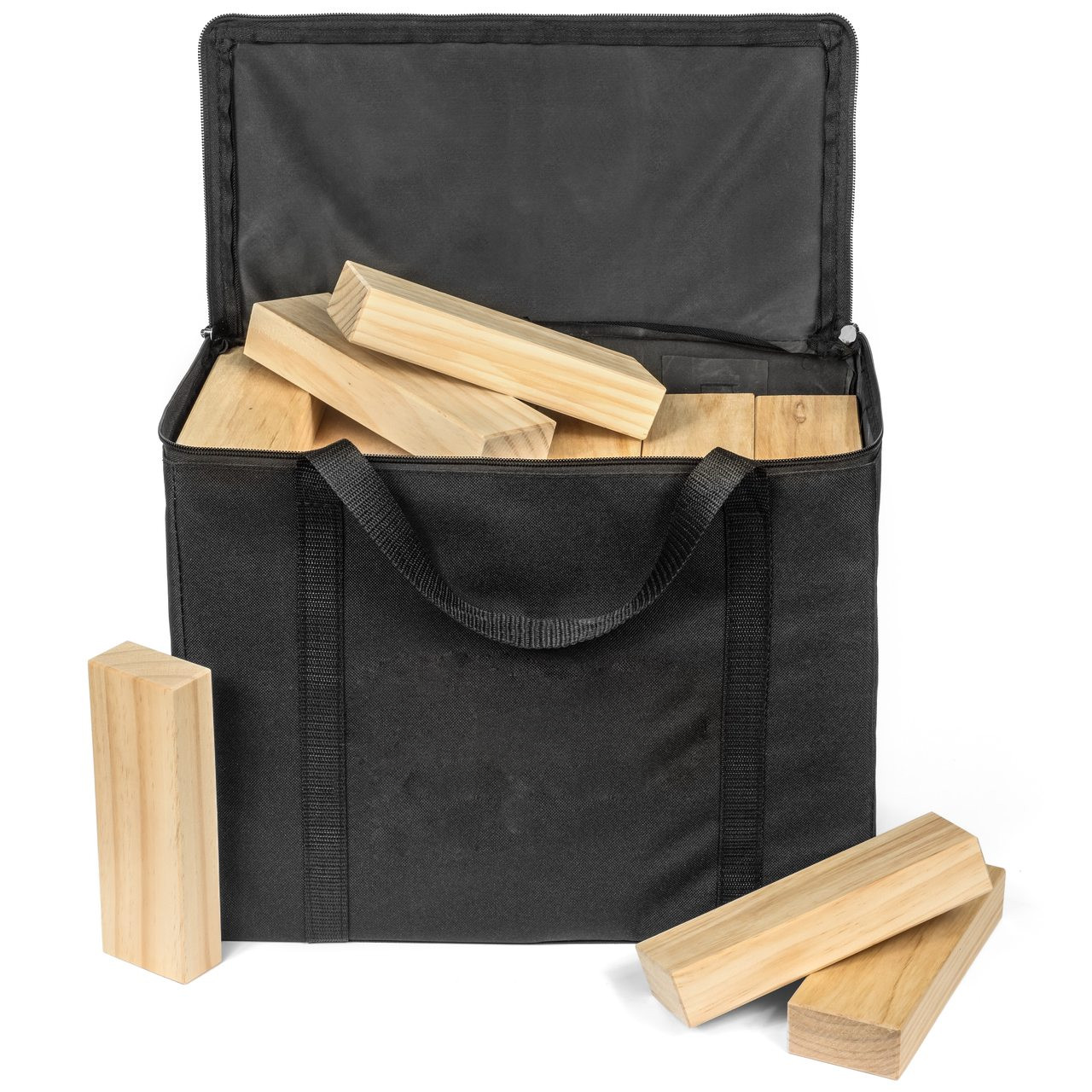 large wooden block stacking game