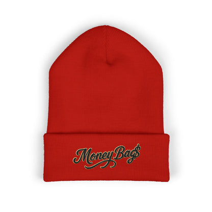 Money Bags Embroidered Beanie - Classic Cuffed Knit Hat