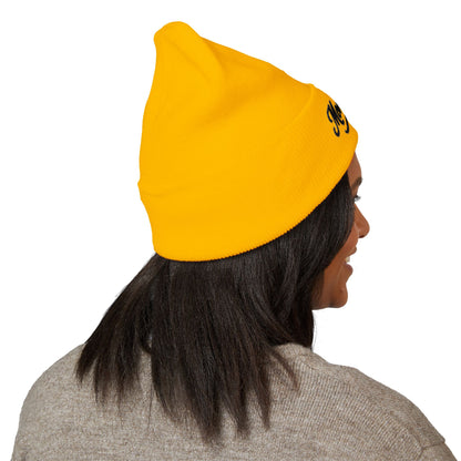 Money Bags Embroidered Beanie - Classic Cuffed Knit Hat