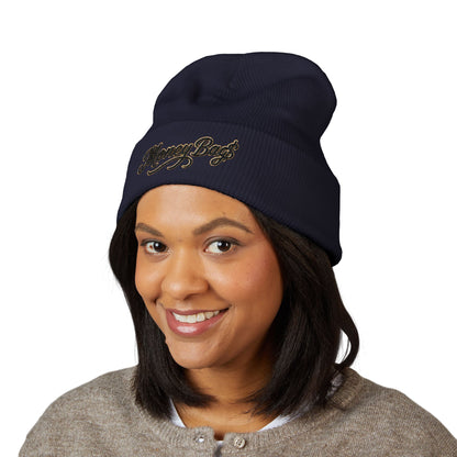 Money Bags Embroidered Beanie - Classic Cuffed Knit Hat