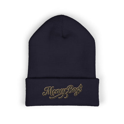 Money Bags Embroidered Beanie - Classic Cuffed Knit Hat