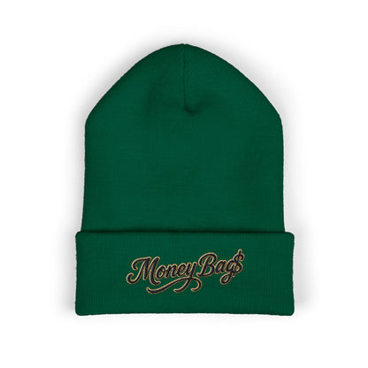 Money Bags Embroidered Beanie - Classic Cuffed Knit Hat