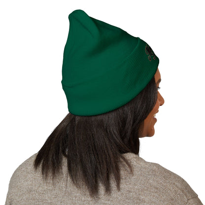 Money Bags Embroidered Beanie - Classic Cuffed Knit Hat