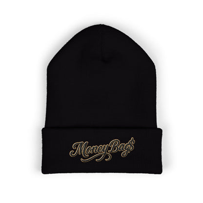 Money Bags Embroidered Beanie - Classic Cuffed Knit Hat