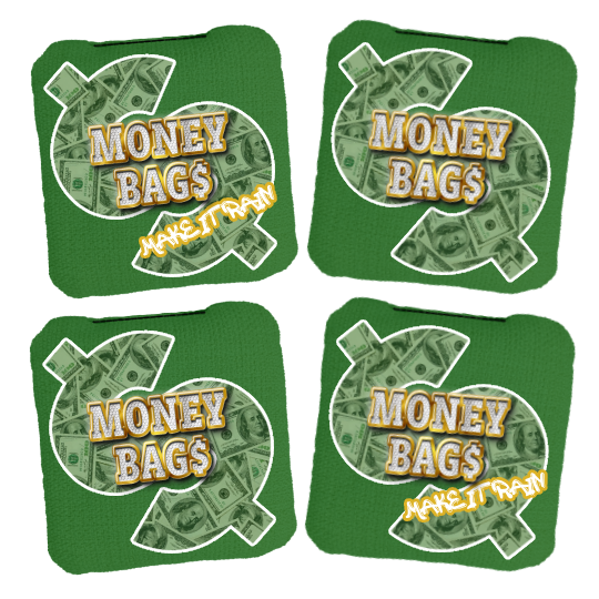 Make It Rain Dollar Sign Design Cornhole Bags